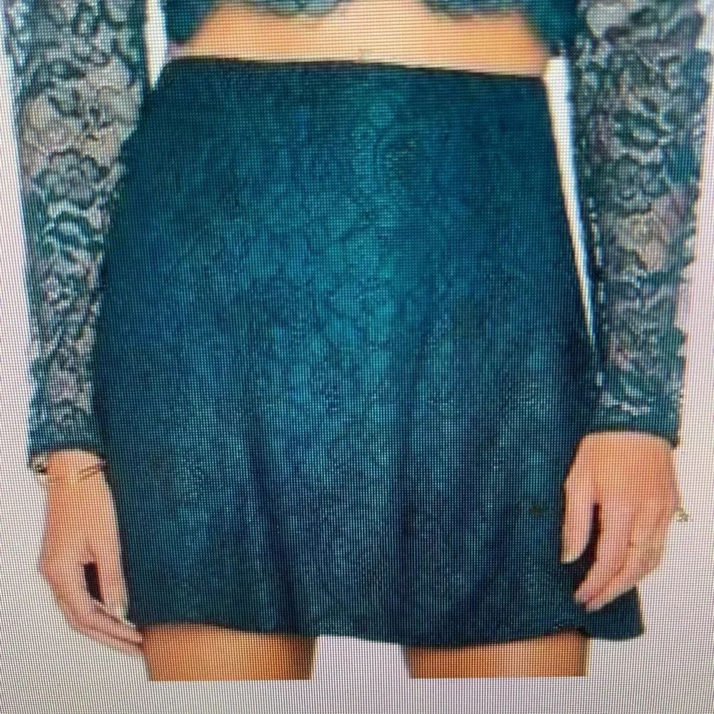 Lovers + Friends Teal Lace-Effect Mini Skirt